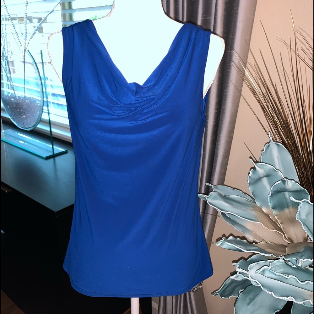 Tahari bright blue top